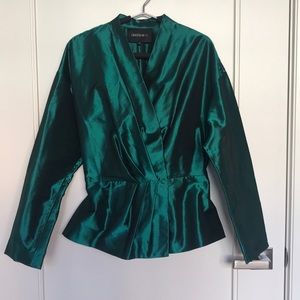 Lafayette 148 - Metallic Emerald Jacket Top - 12